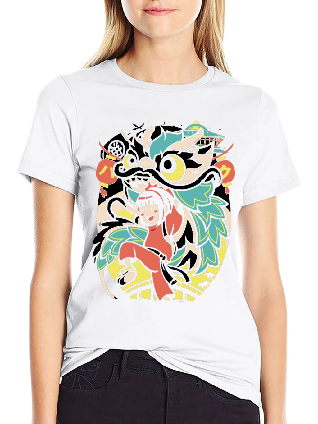 Dragon Dance Graphic Tee - Cool Asian Inspired Design