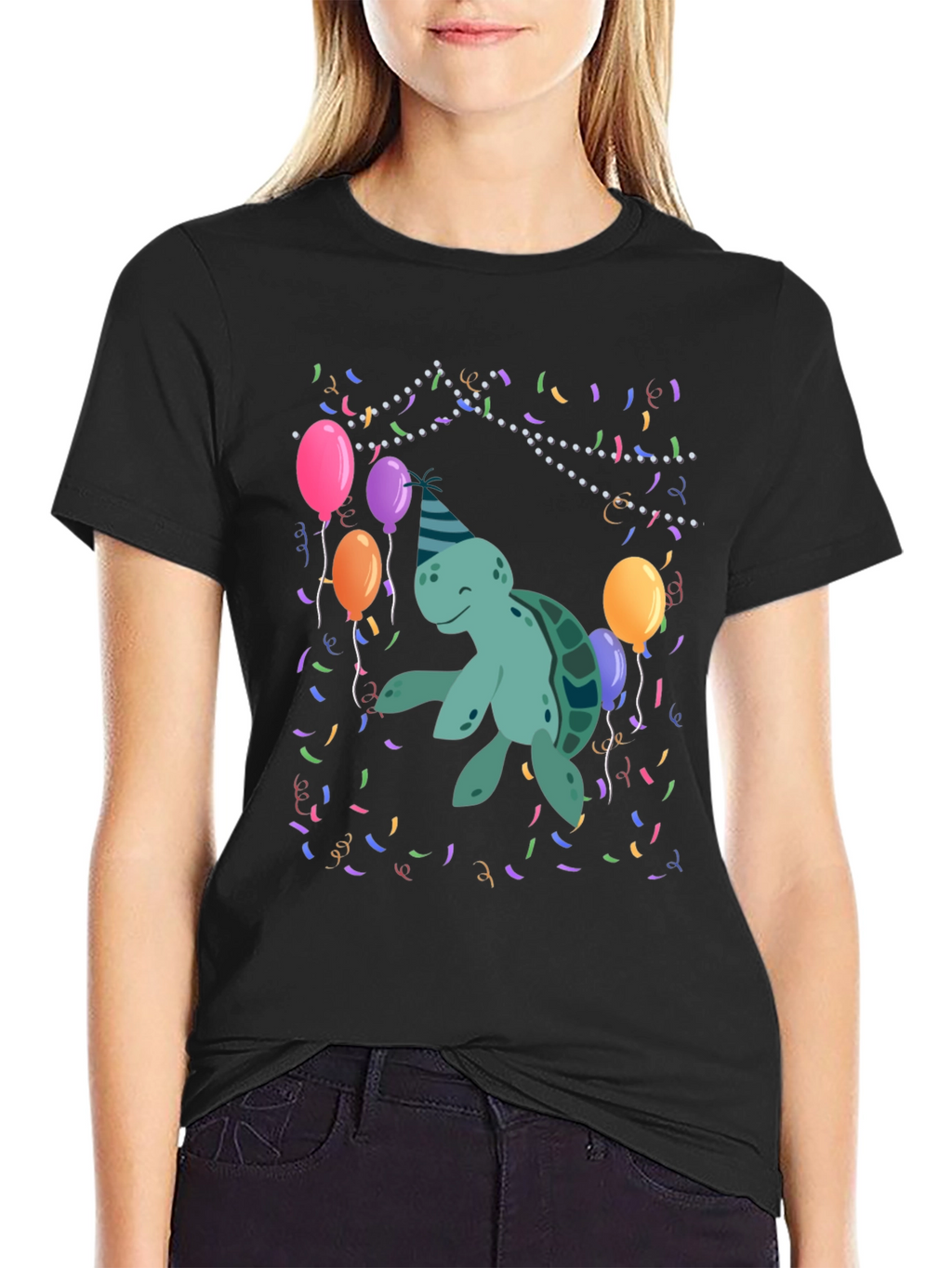 Party Turtle Graphic T-Shirt