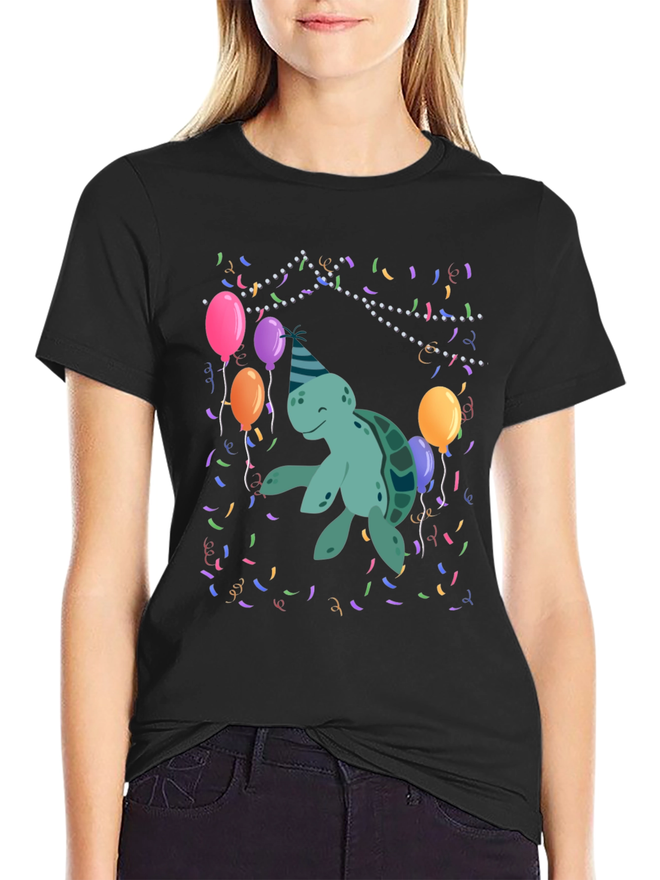 Party Turtle Graphic T-Shirt