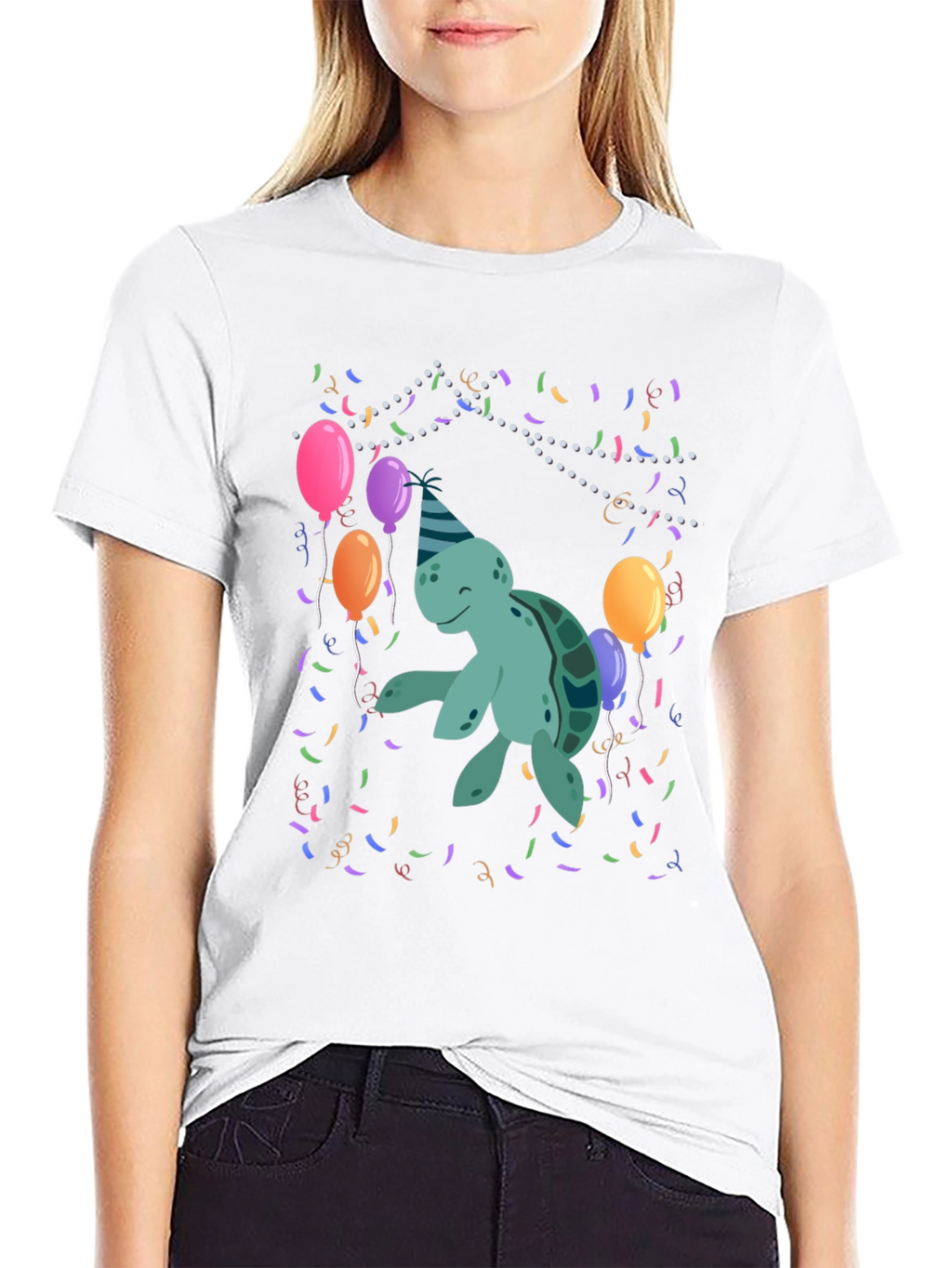 Party Turtle Graphic T-Shirt