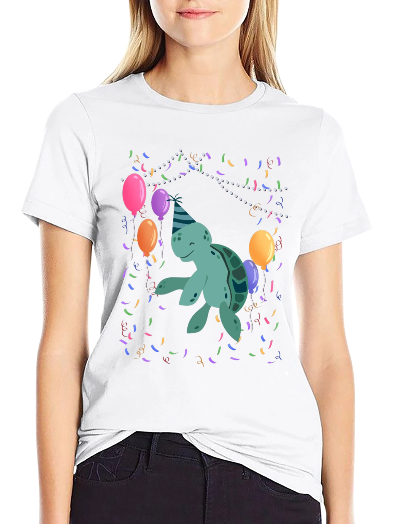 Party Turtle Graphic T-Shirt