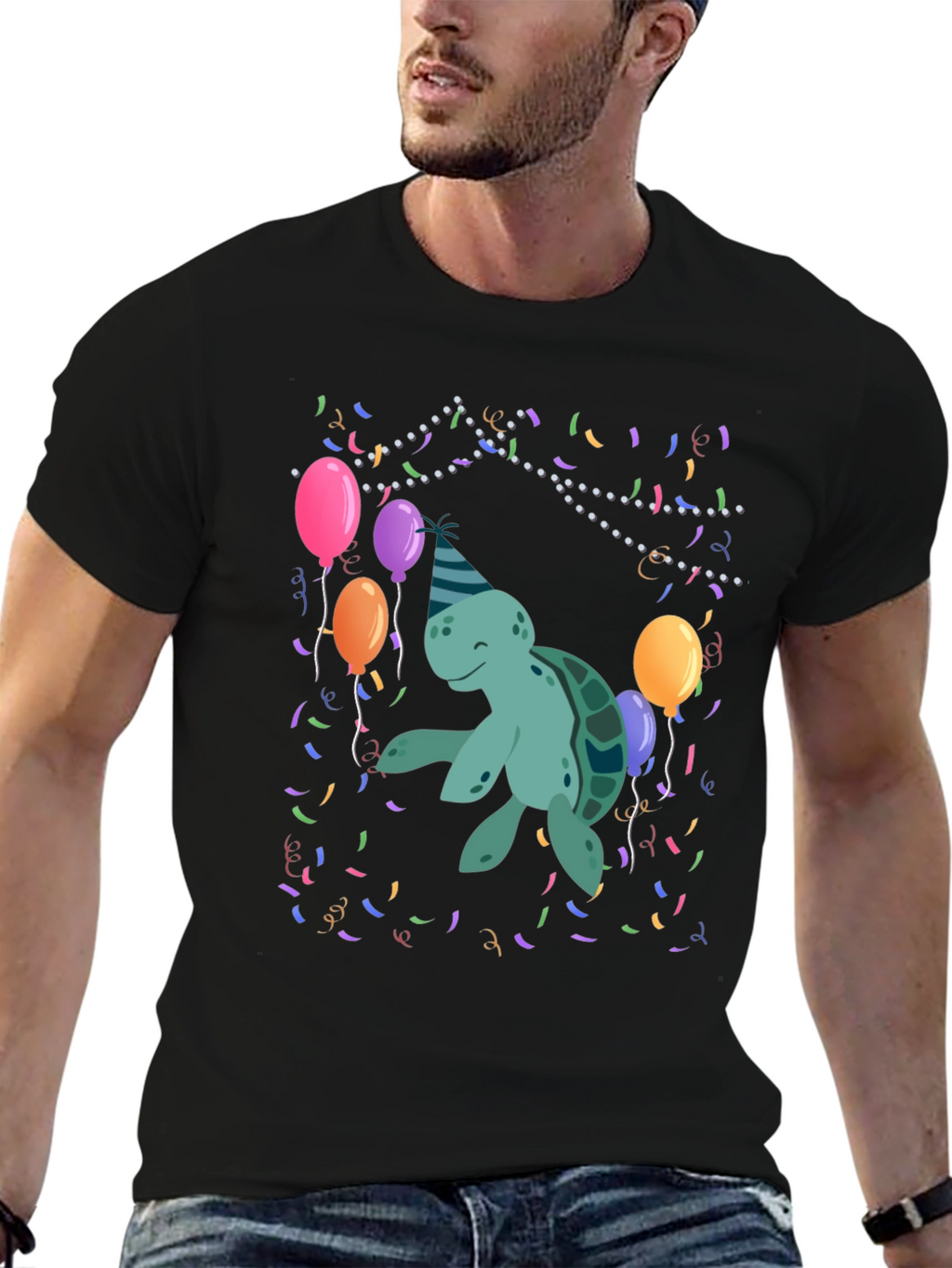 Party Turtle Graphic T-Shirt