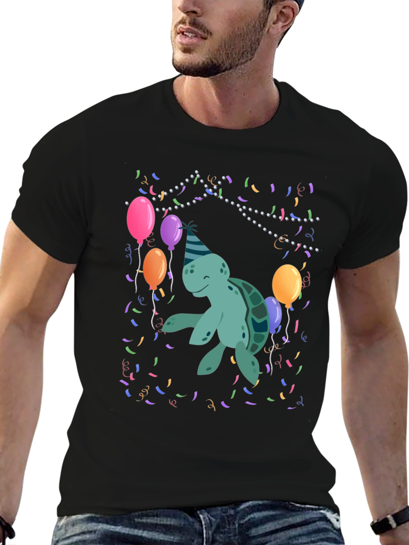Party Turtle Graphic T-Shirt