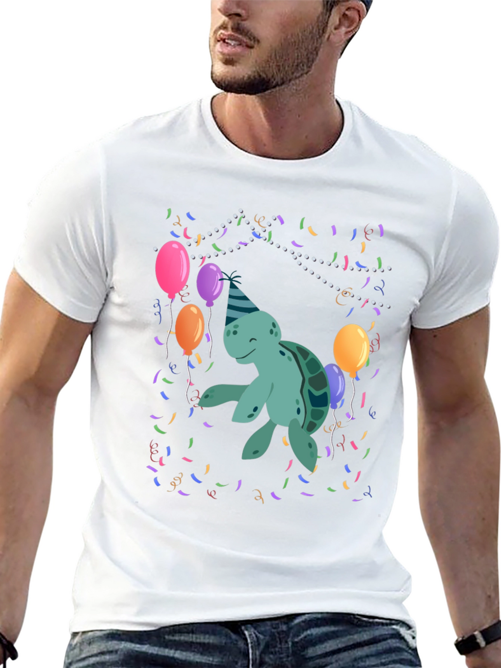 Party Turtle Graphic T-Shirt