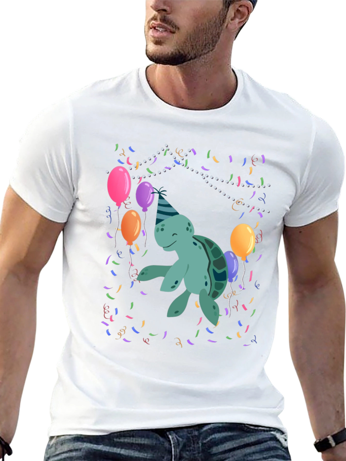 Party Turtle Graphic T-Shirt