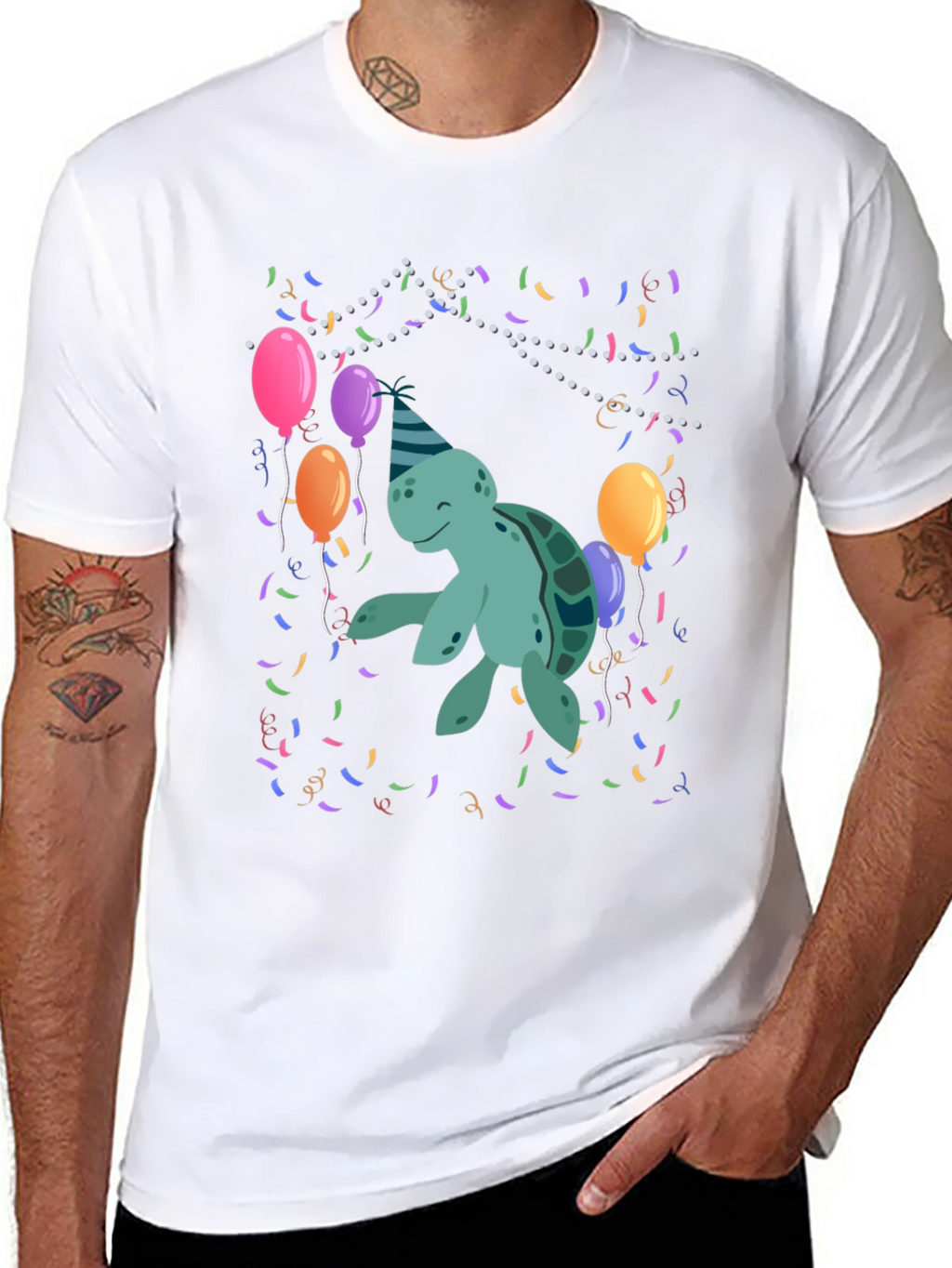 Party Turtle Graphic T-Shirt
