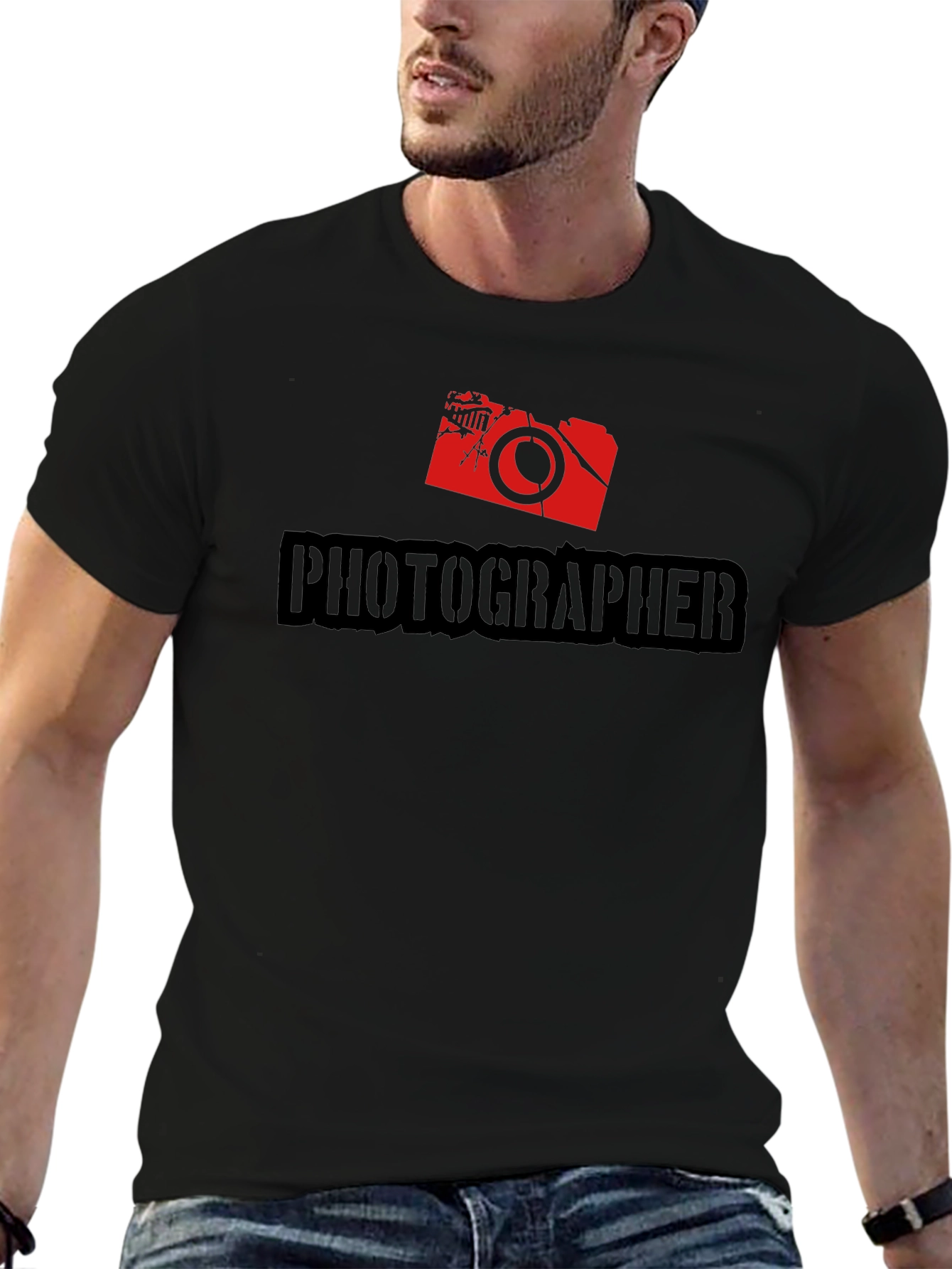Photographer Black T-Shirt Camera Graphic Tee