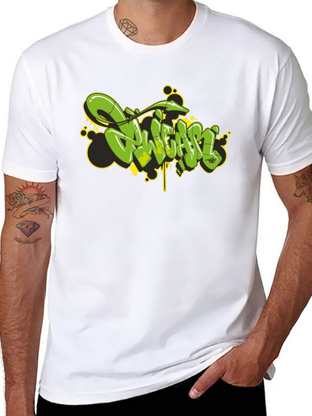 Graffiti Style Black Graphic T-Shirt