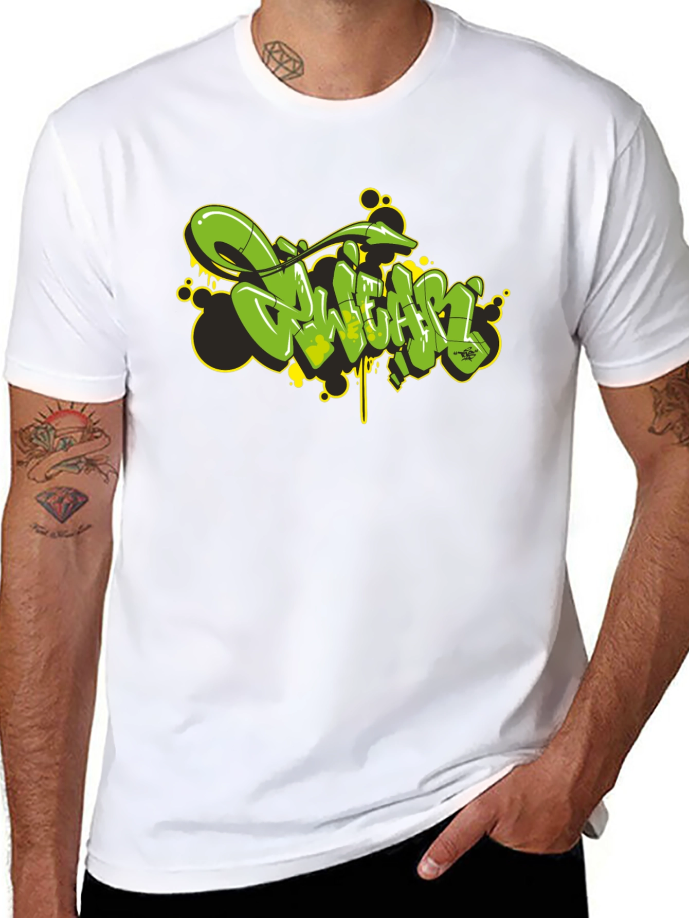 Graffiti Style Black Graphic T-Shirt