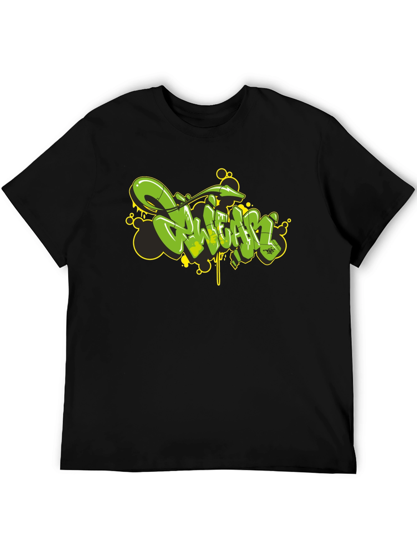 Graffiti Style Black Graphic T-Shirt