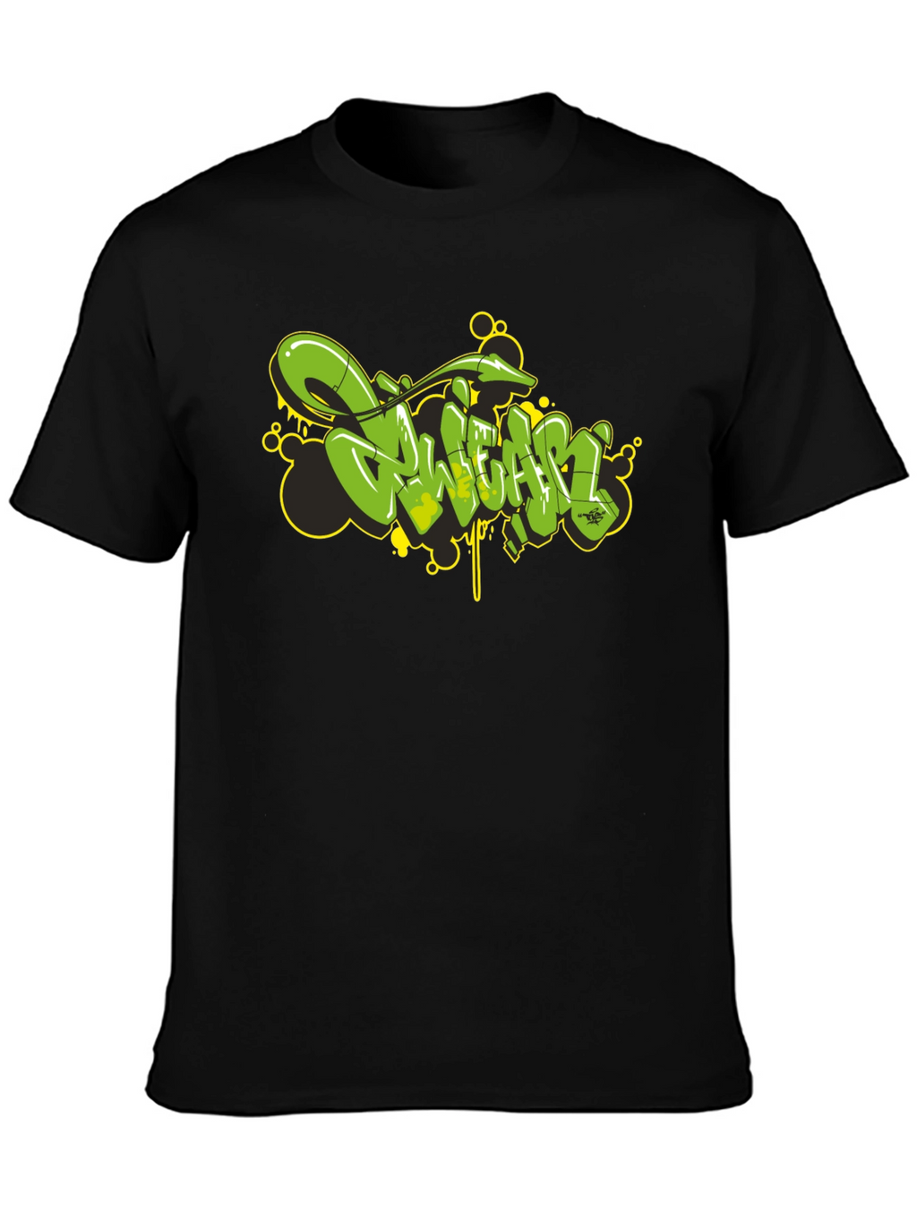 Graffiti Style Black Graphic T-Shirt