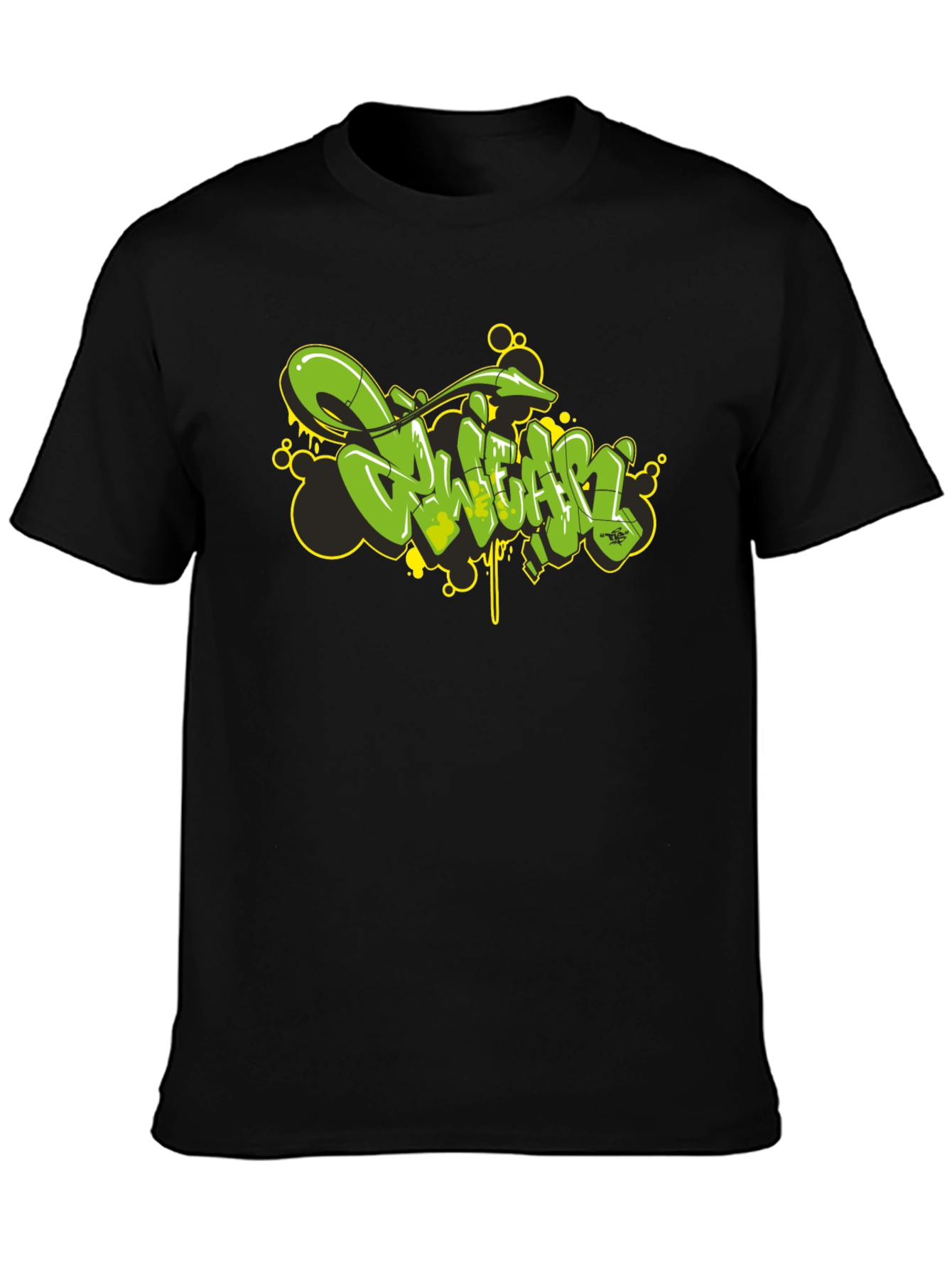 Graffiti Style Black Graphic T-Shirt
