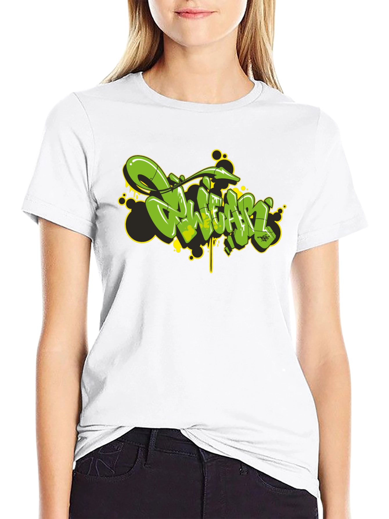 Graffiti Style Black Graphic T-Shirt