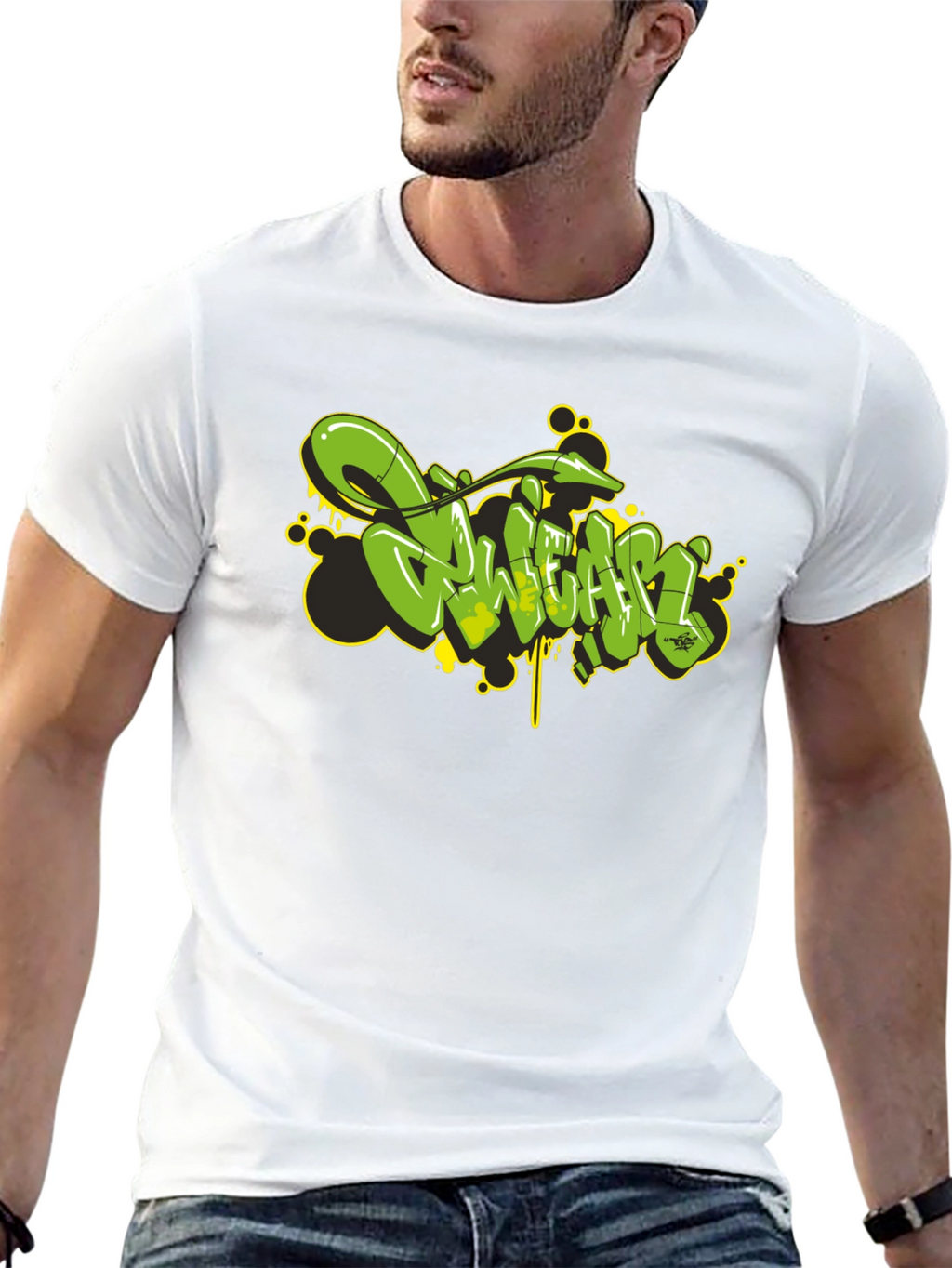 Graffiti Style Black Graphic T-Shirt