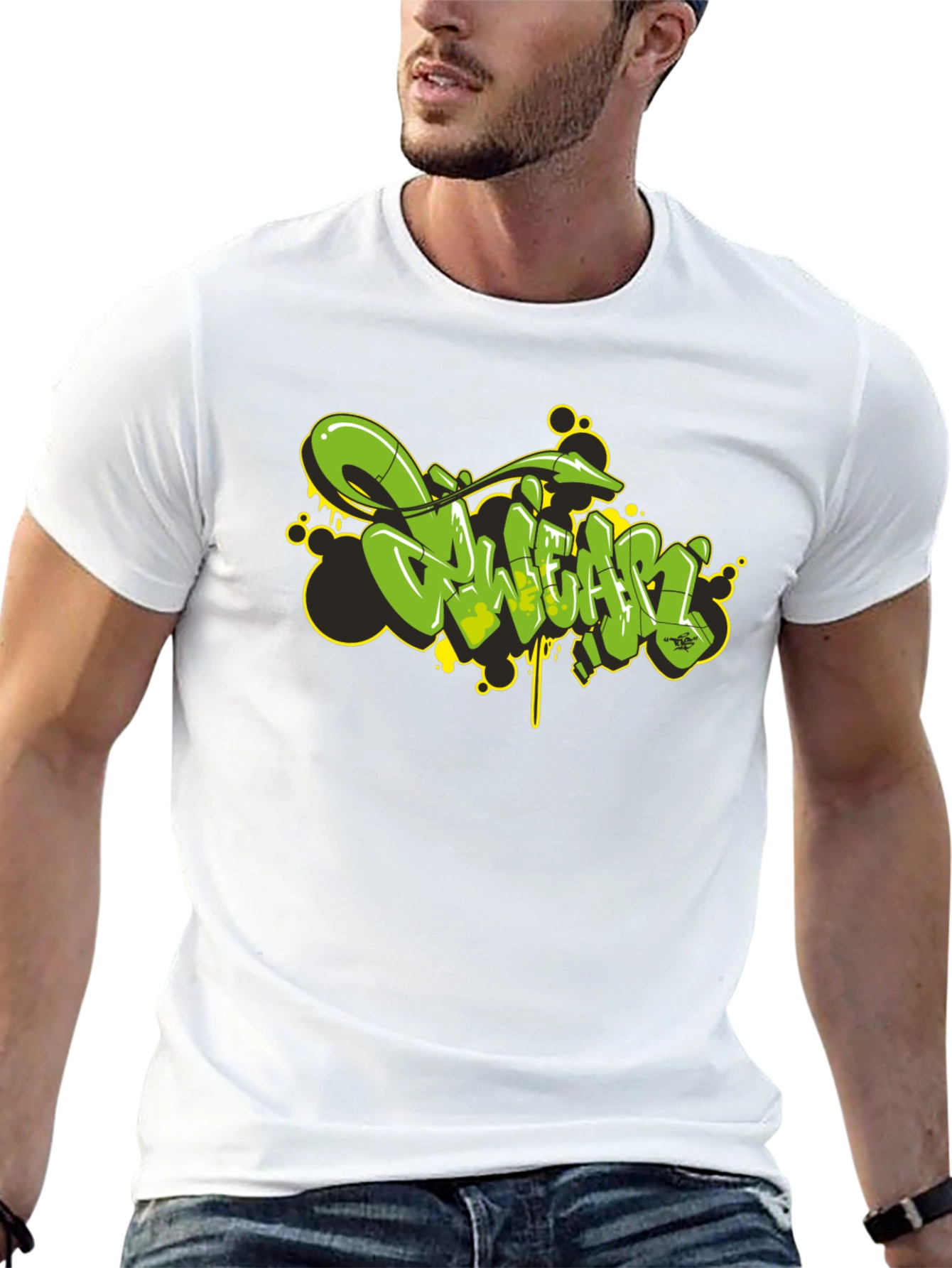 Graffiti Style Black Graphic T-Shirt
