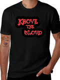 Above The Cloud Graphic Print Black T-Shirt