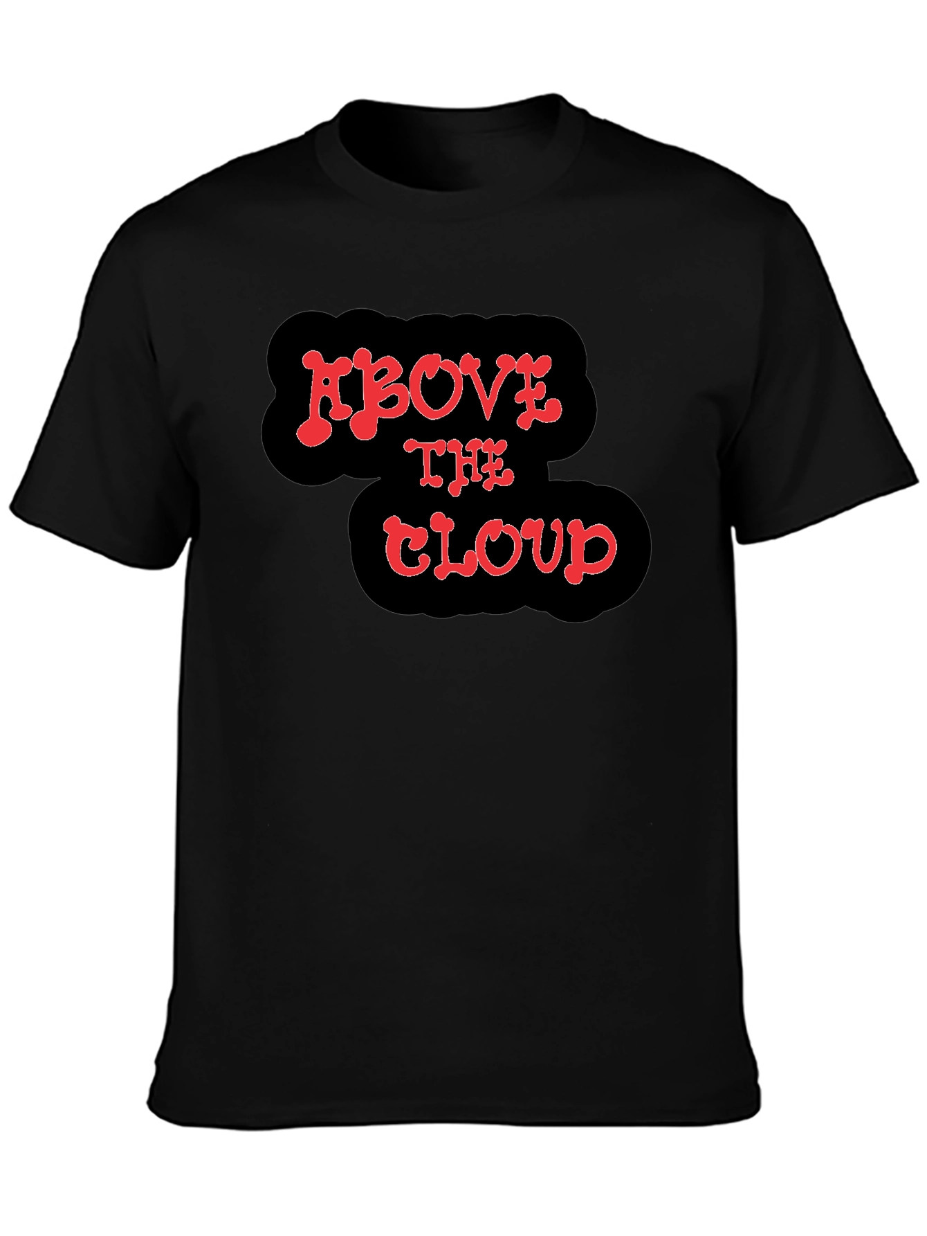 Above The Cloud Graphic Print Black T-Shirt