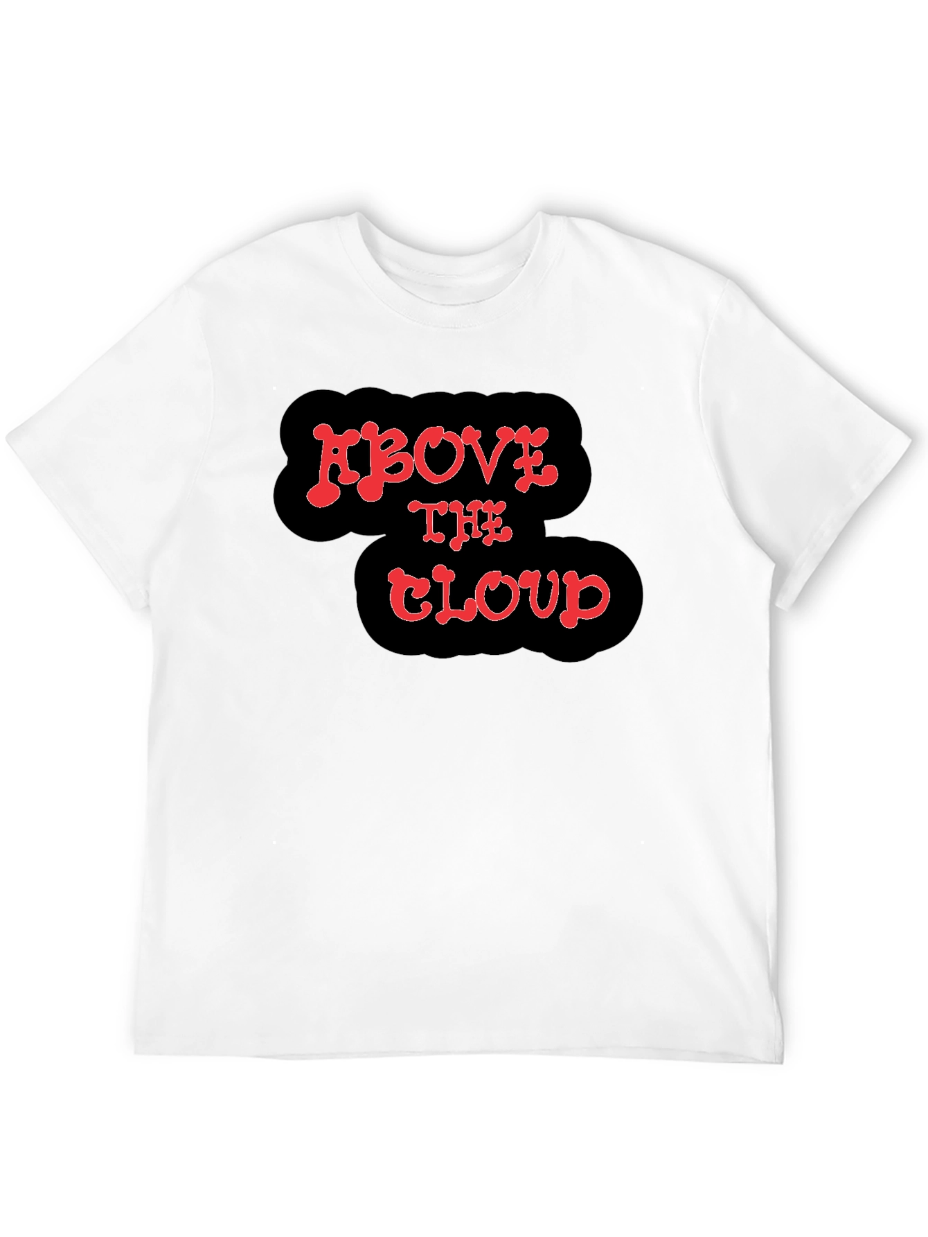 Above The Cloud Graphic Print Black T-Shirt