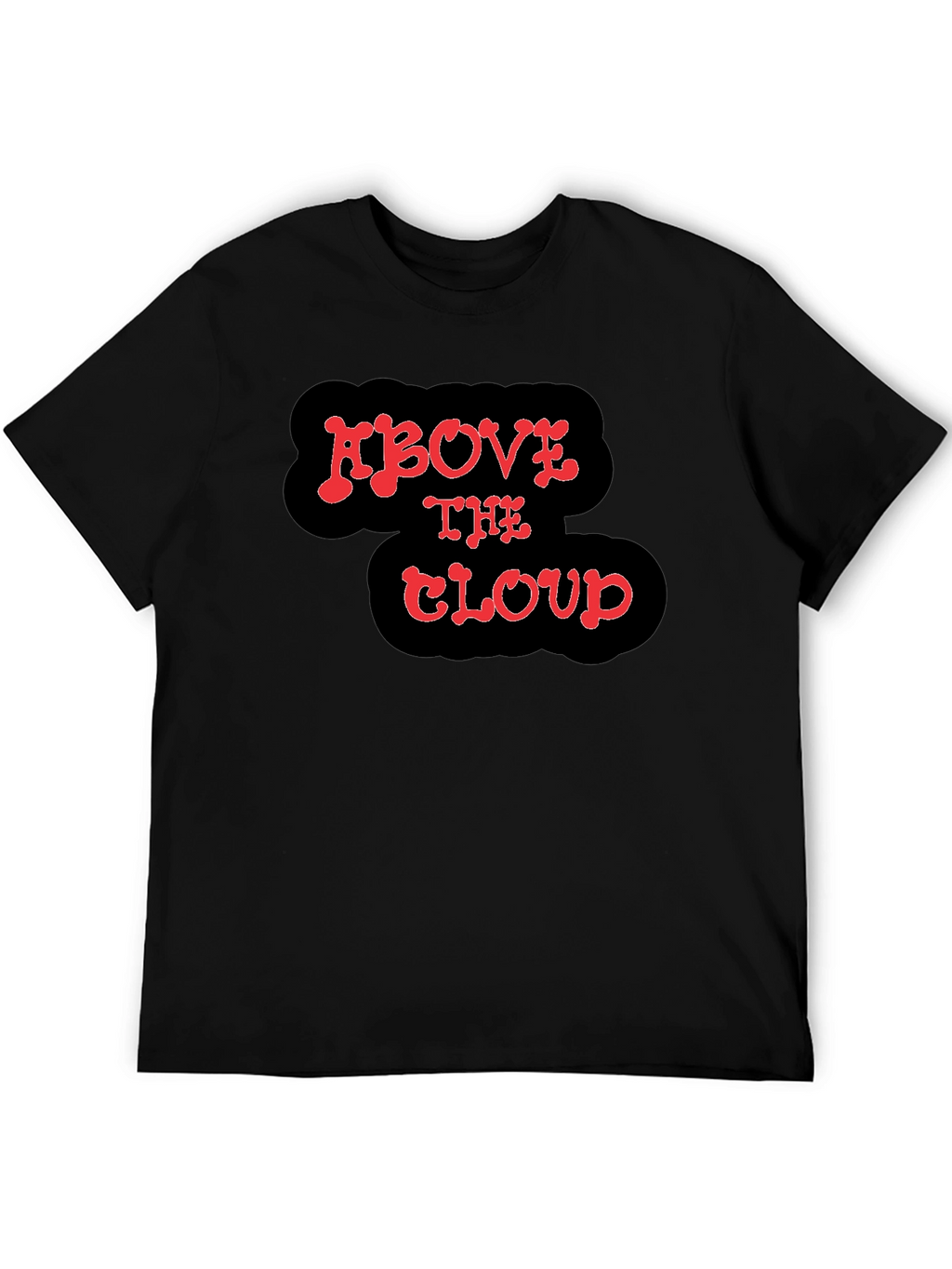 Above The Cloud Graphic Print Black T-Shirt
