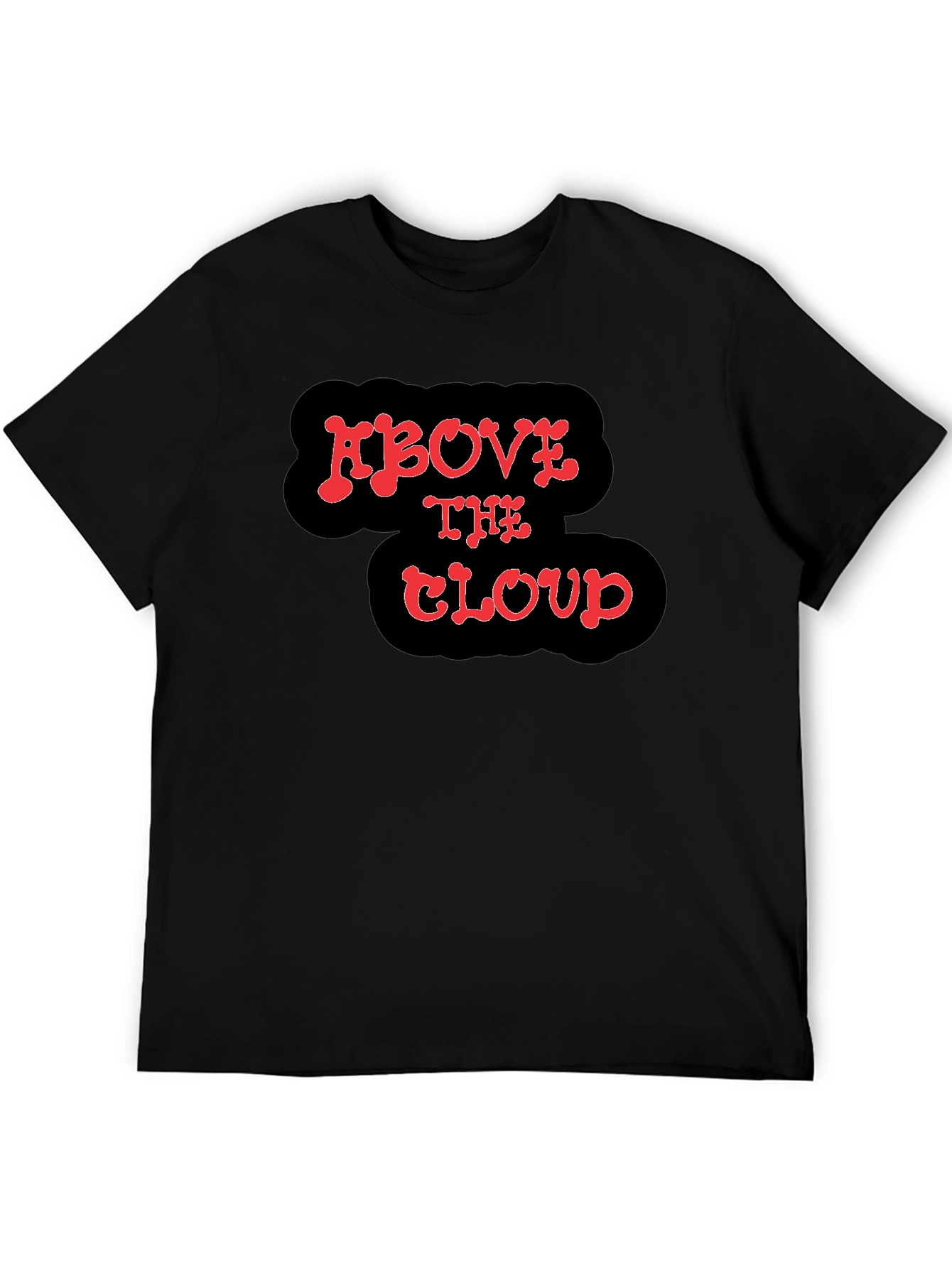 Above The Cloud Graphic Print Black T-Shirt