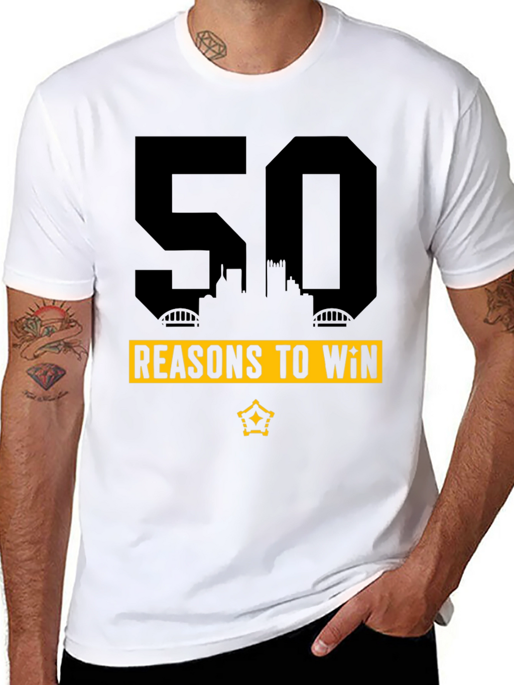 50 Reasons To Win Graphic Tee - Black