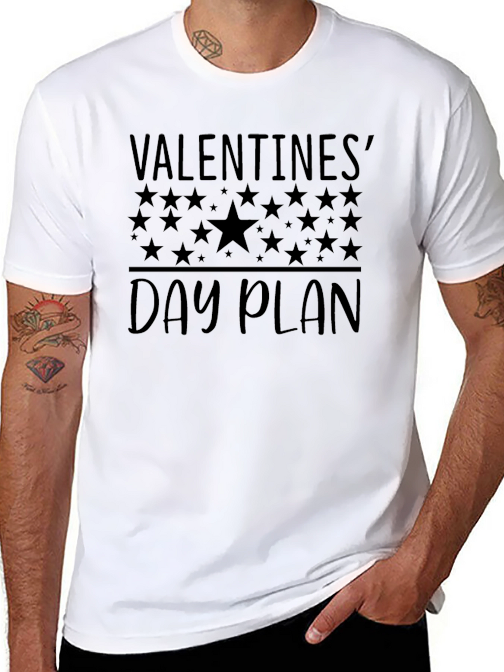 Valentines Day Plan Black Graphic T-Shirt