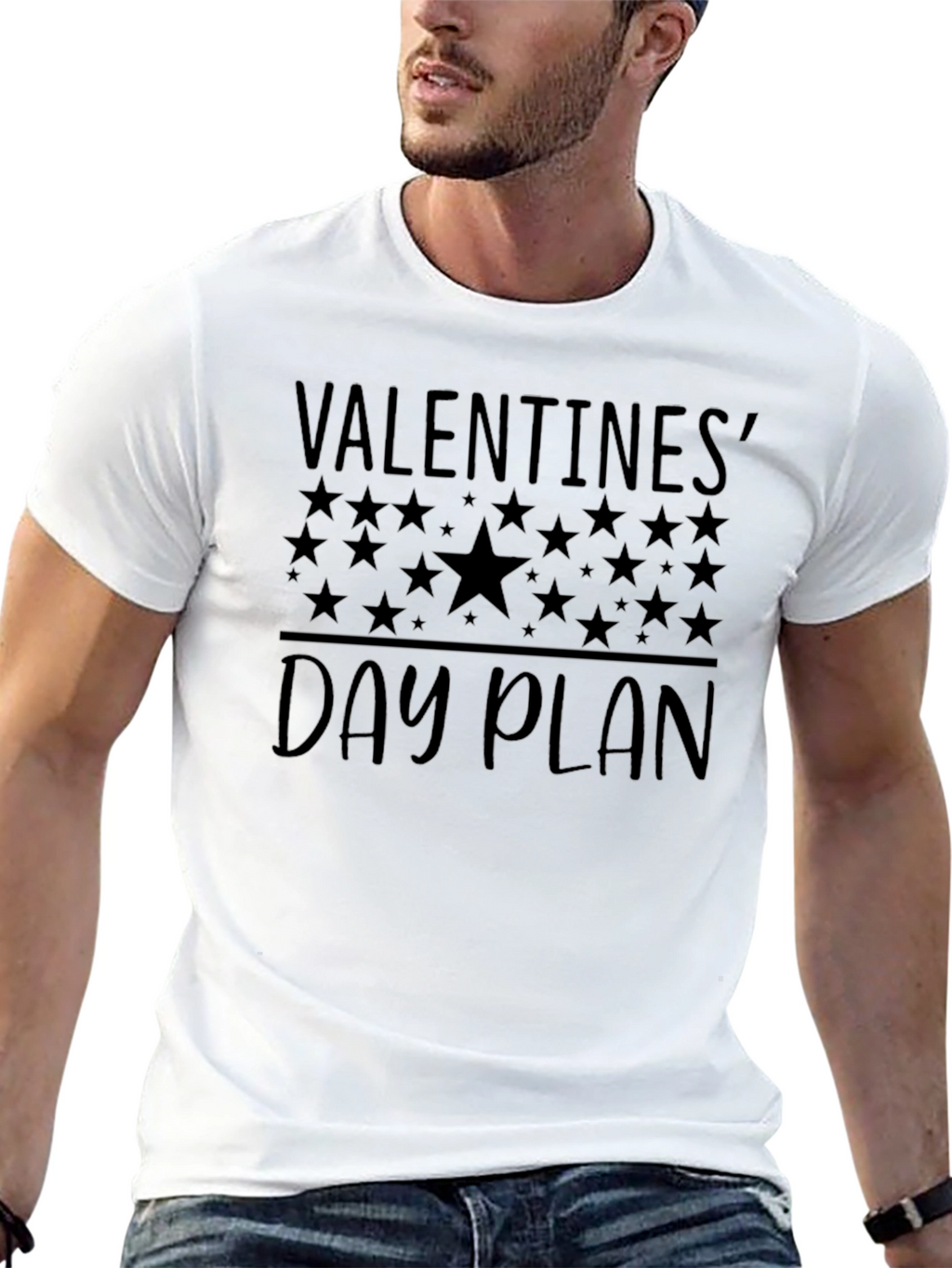 Valentines Day Plan Black Graphic T-Shirt