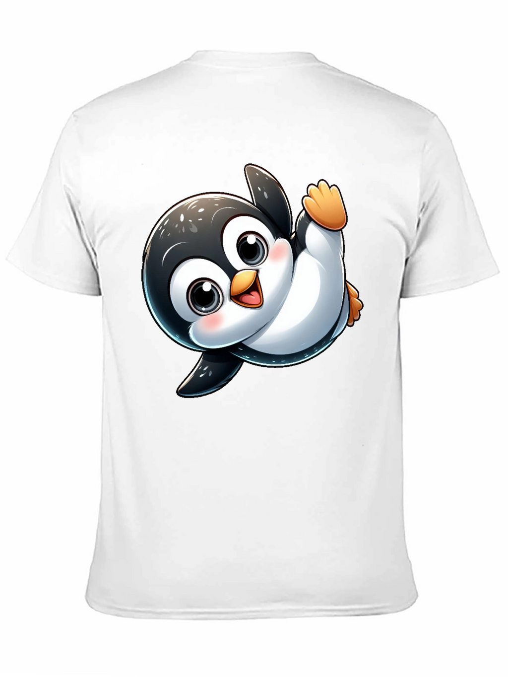 Cute Cartoon Penguin Black T-Shirt
