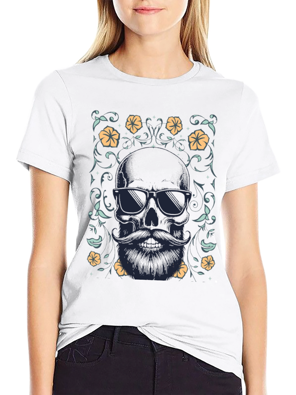 Bearded Skull Graphic Tee - Cool & Stylish