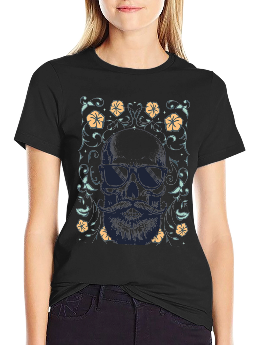 Bearded Skull Graphic Tee - Cool & Stylish