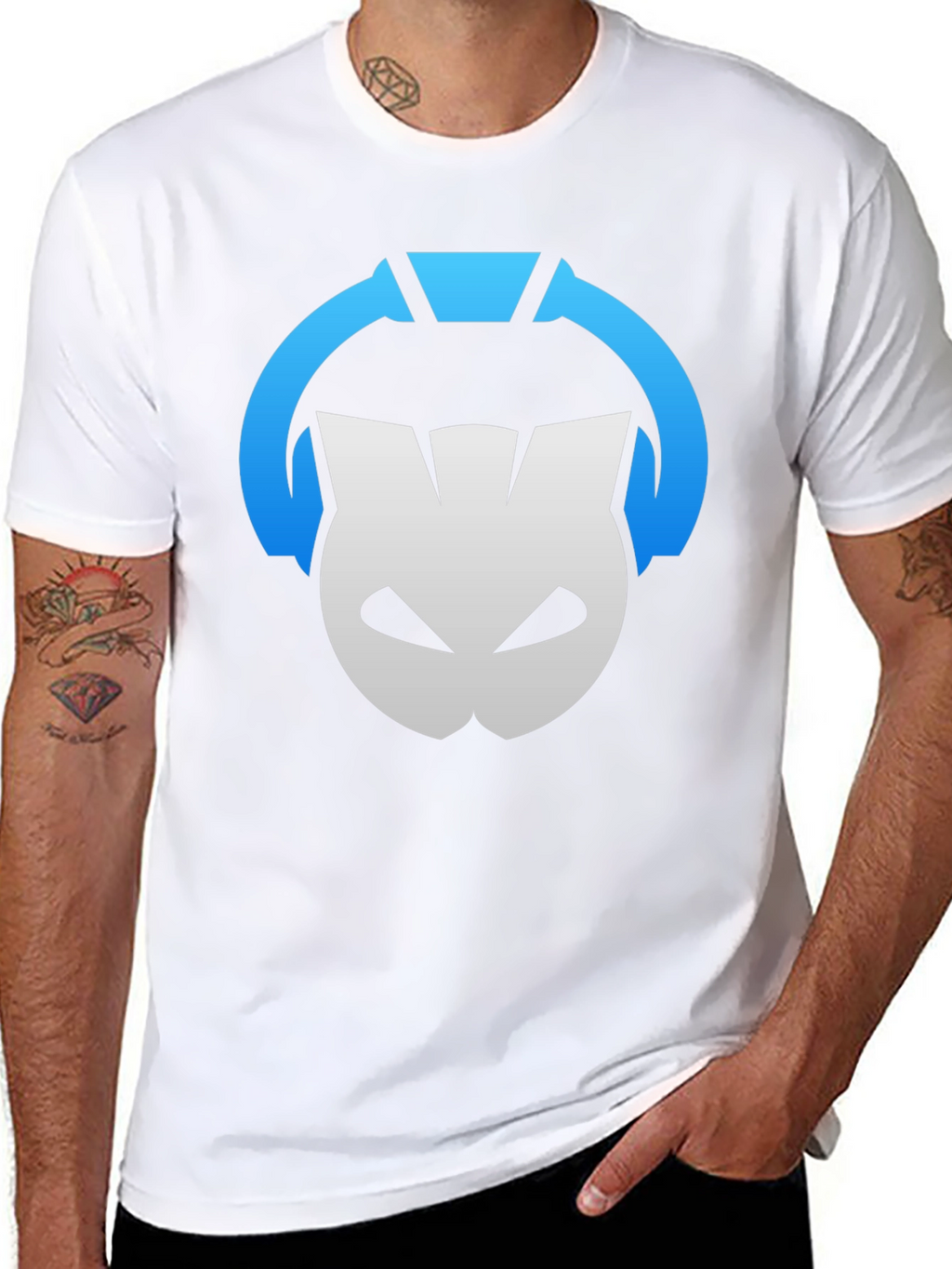 DJ Cat Headphones Black T-Shirt - Music Lover Tee
