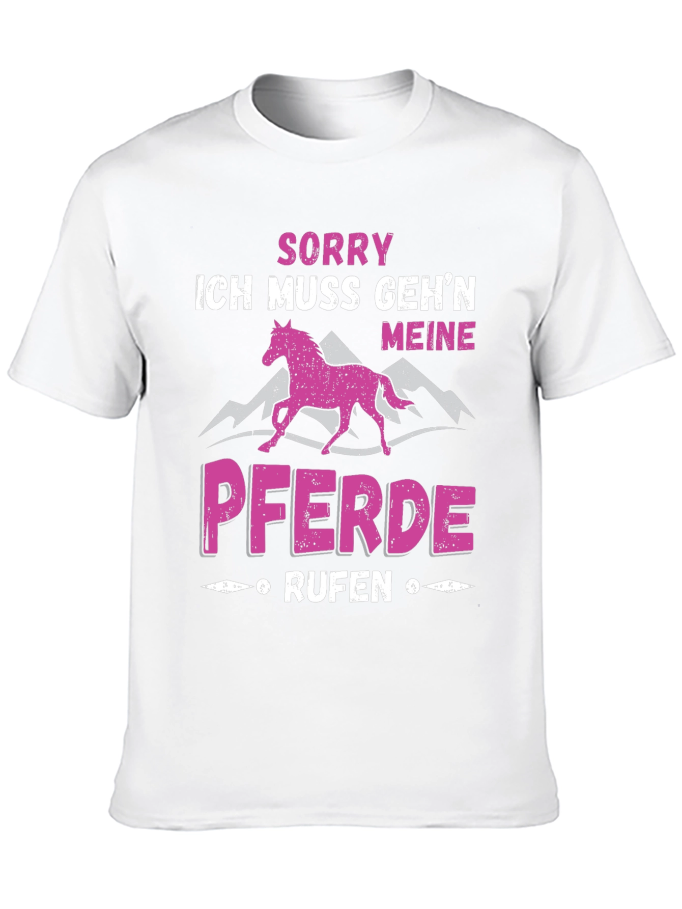 Sorry Meine Pferde Rufen Black T-Shirt