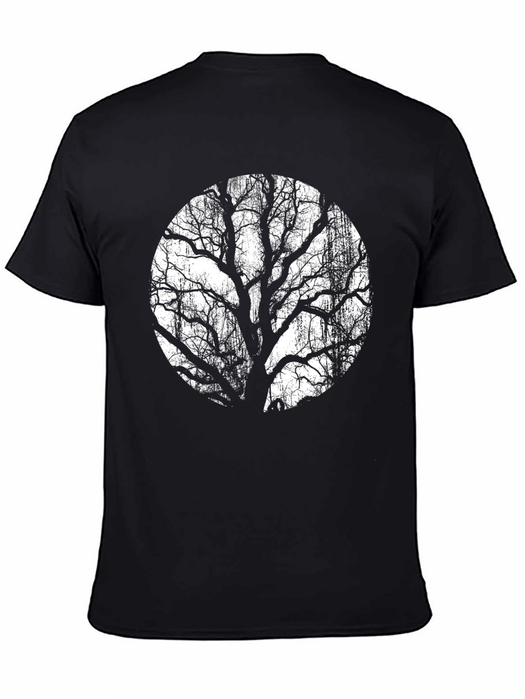 Black T-Shirt with Tree Silhouette