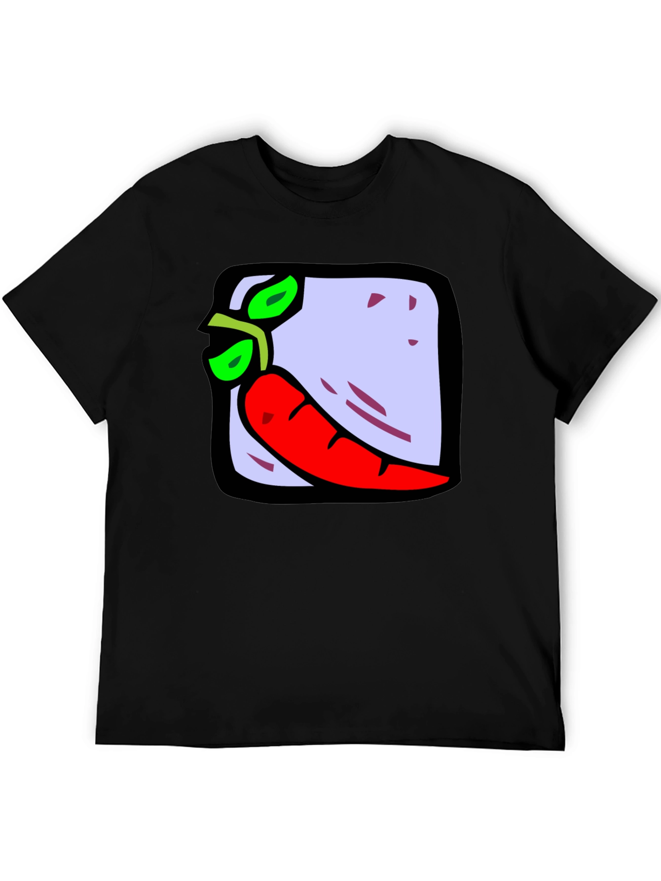 Funny Pepper Graphic Black T-Shirt