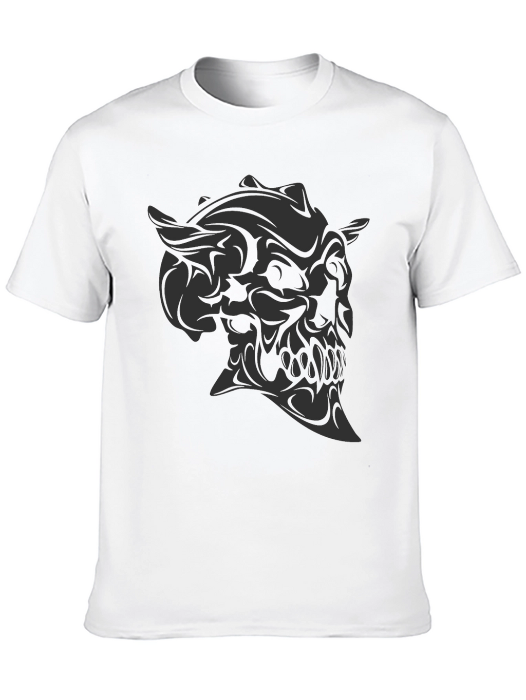 Dark Demon Skull Graphic Tee - Mens Black T-Shirt