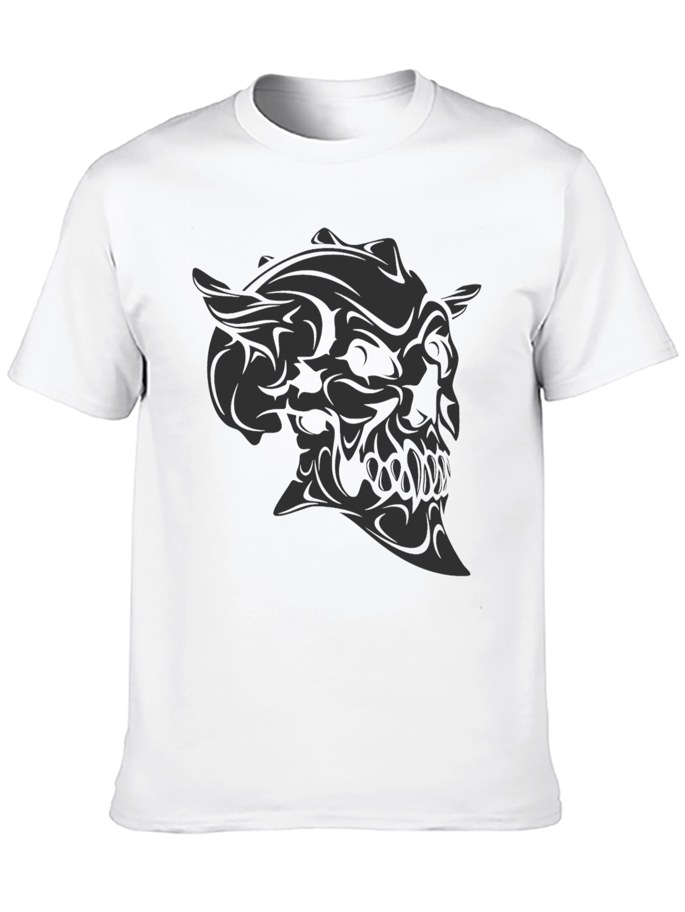 Dark Demon Skull Graphic Tee - Mens Black T-Shirt