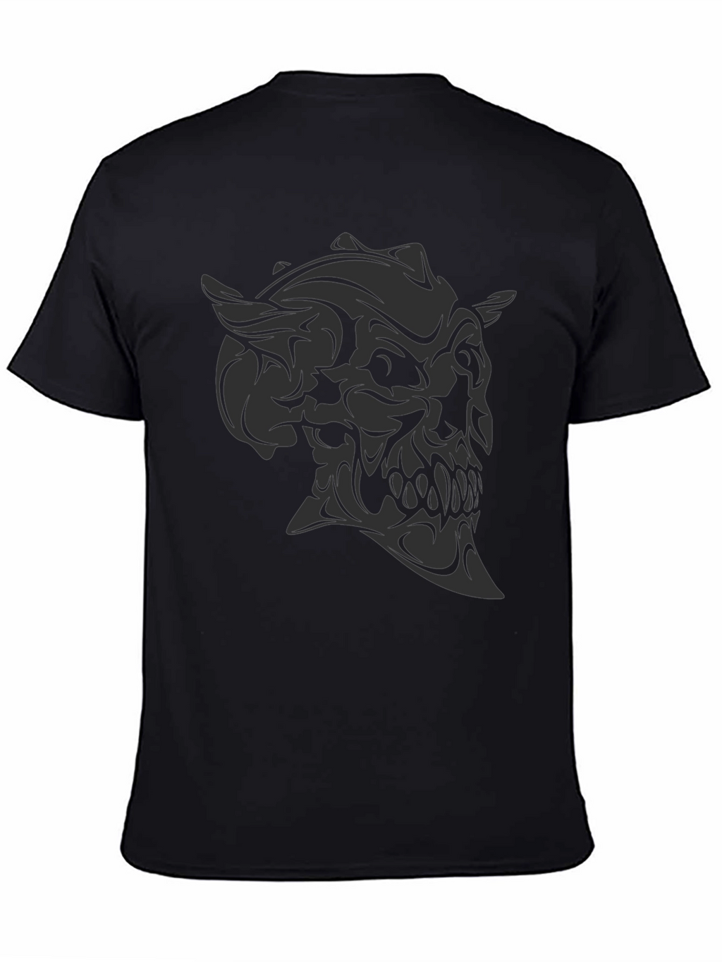 Dark Demon Skull Graphic Tee - Mens Black T-Shirt