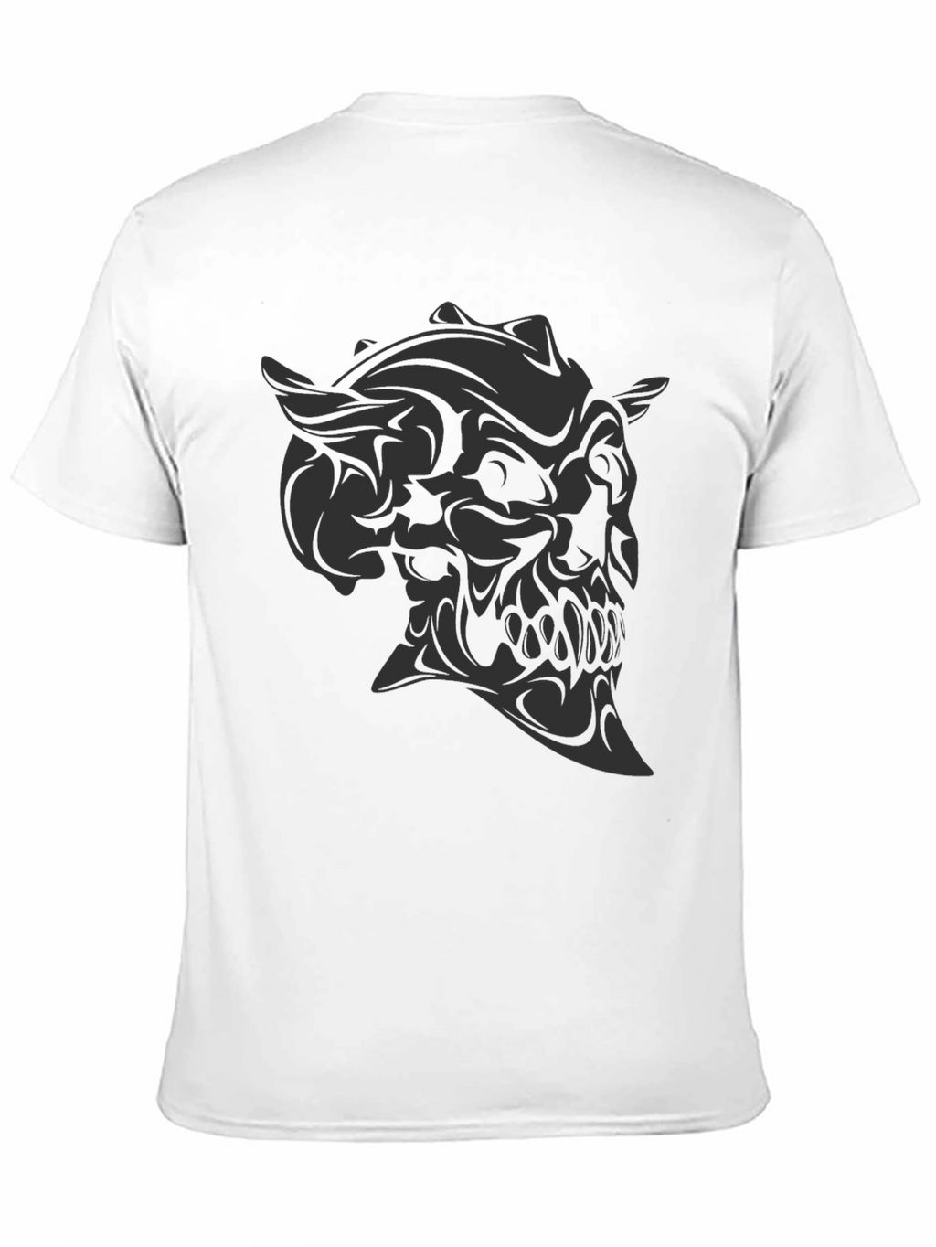 Dark Demon Skull Graphic Tee - Mens Black T-Shirt