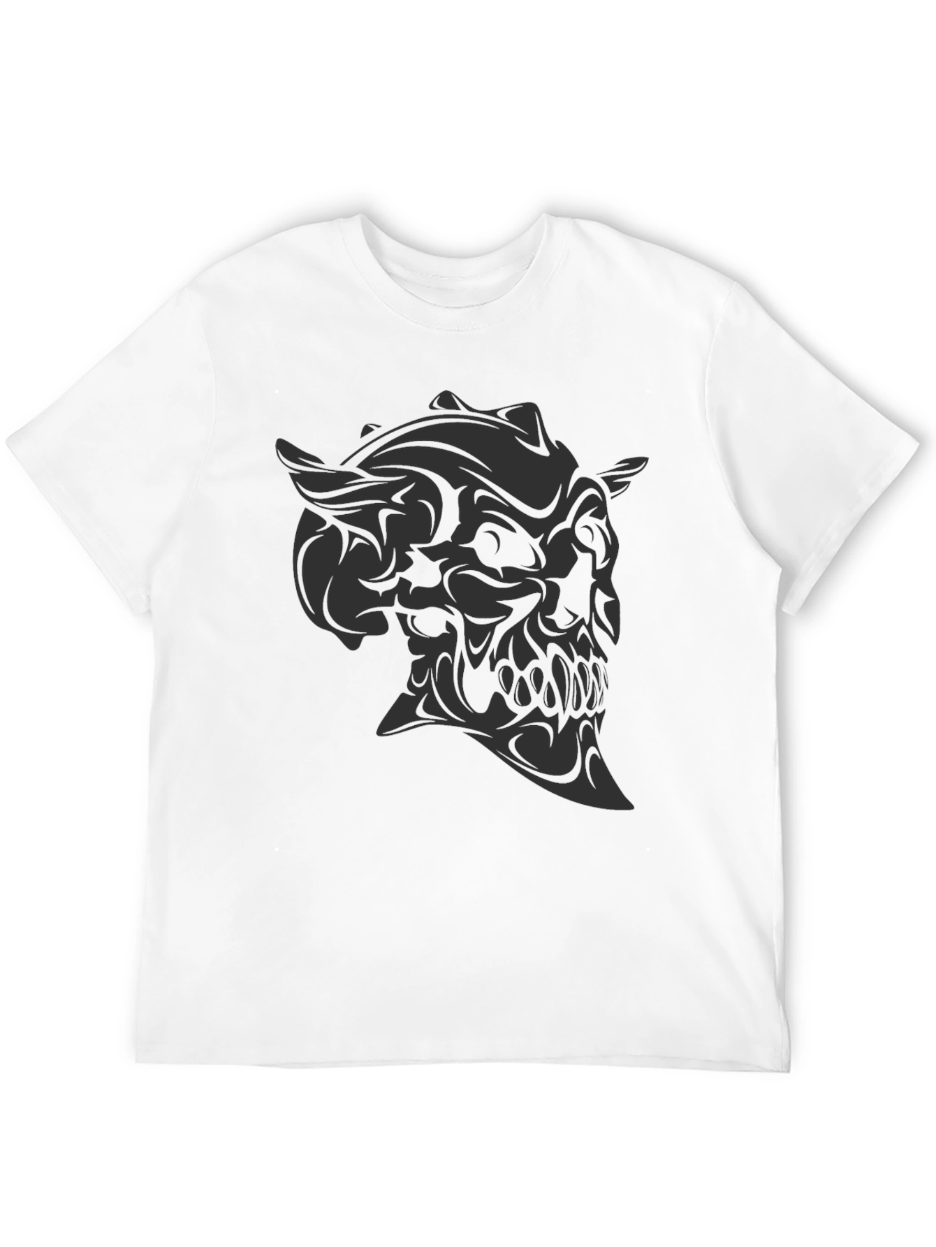 Dark Demon Skull Graphic Tee - Mens Black T-Shirt