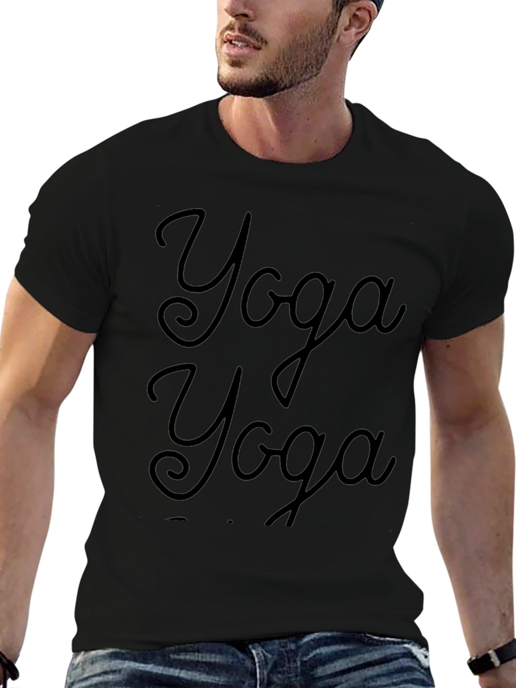 Yoga Graphic Black T-Shirt | Relaxed Fit