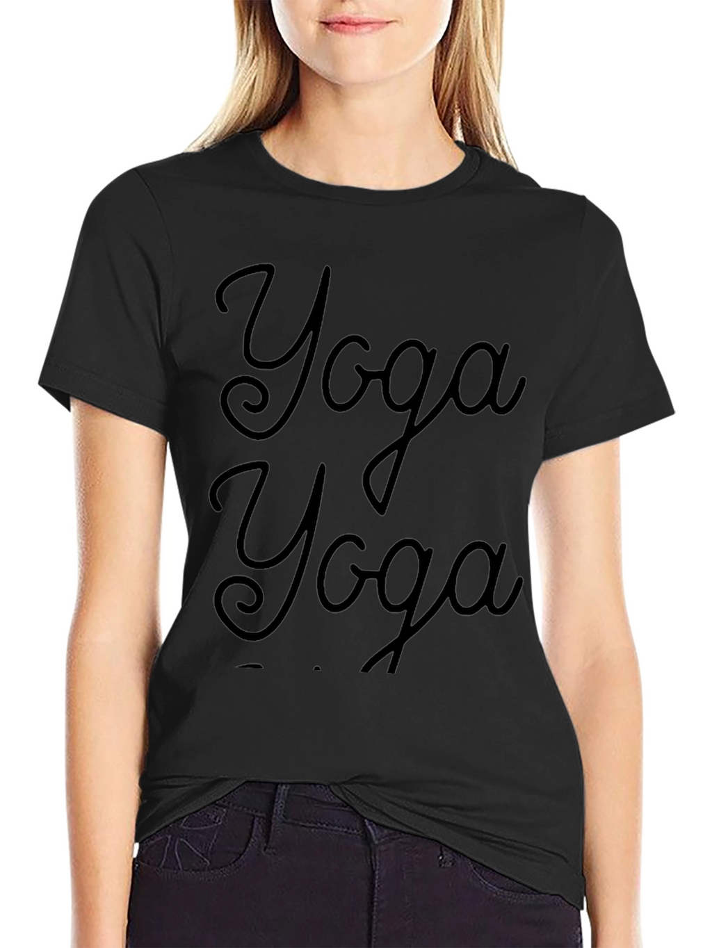 Yoga Graphic Black T-Shirt | Relaxed Fit