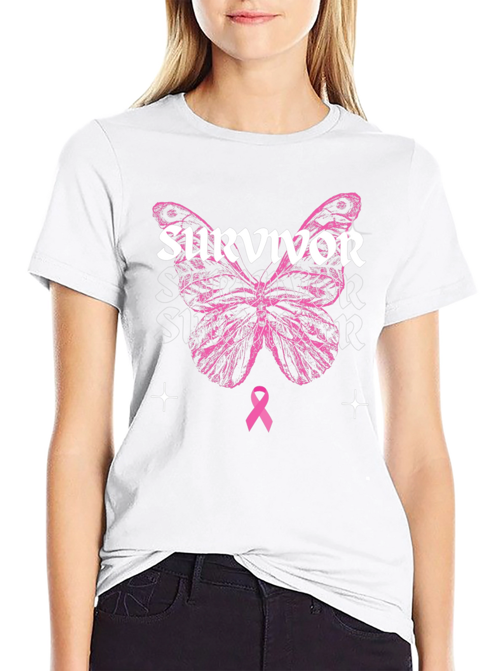 Breast Cancer Awareness Survivor Butterfly T-Shirt