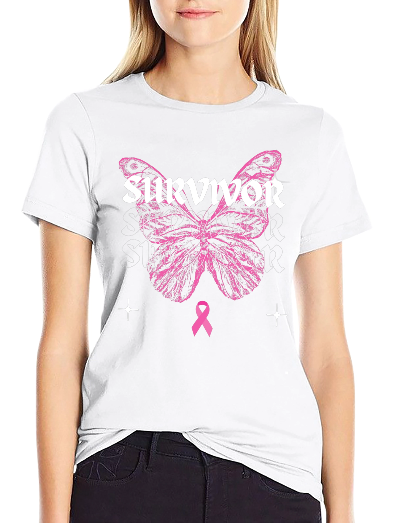 Breast Cancer Awareness Survivor Butterfly T-Shirt