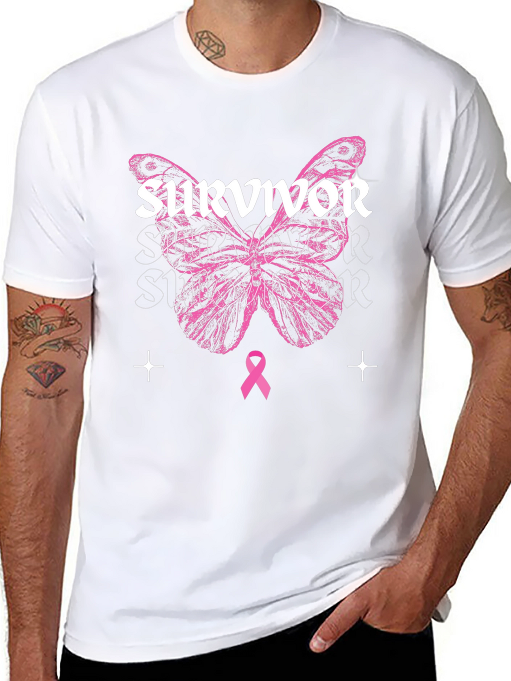 Breast Cancer Awareness Survivor Butterfly T-Shirt