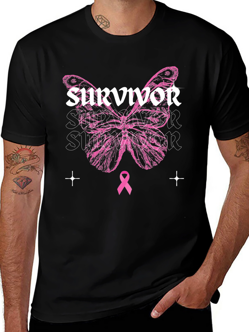 Breast Cancer Awareness Survivor Butterfly T-Shirt