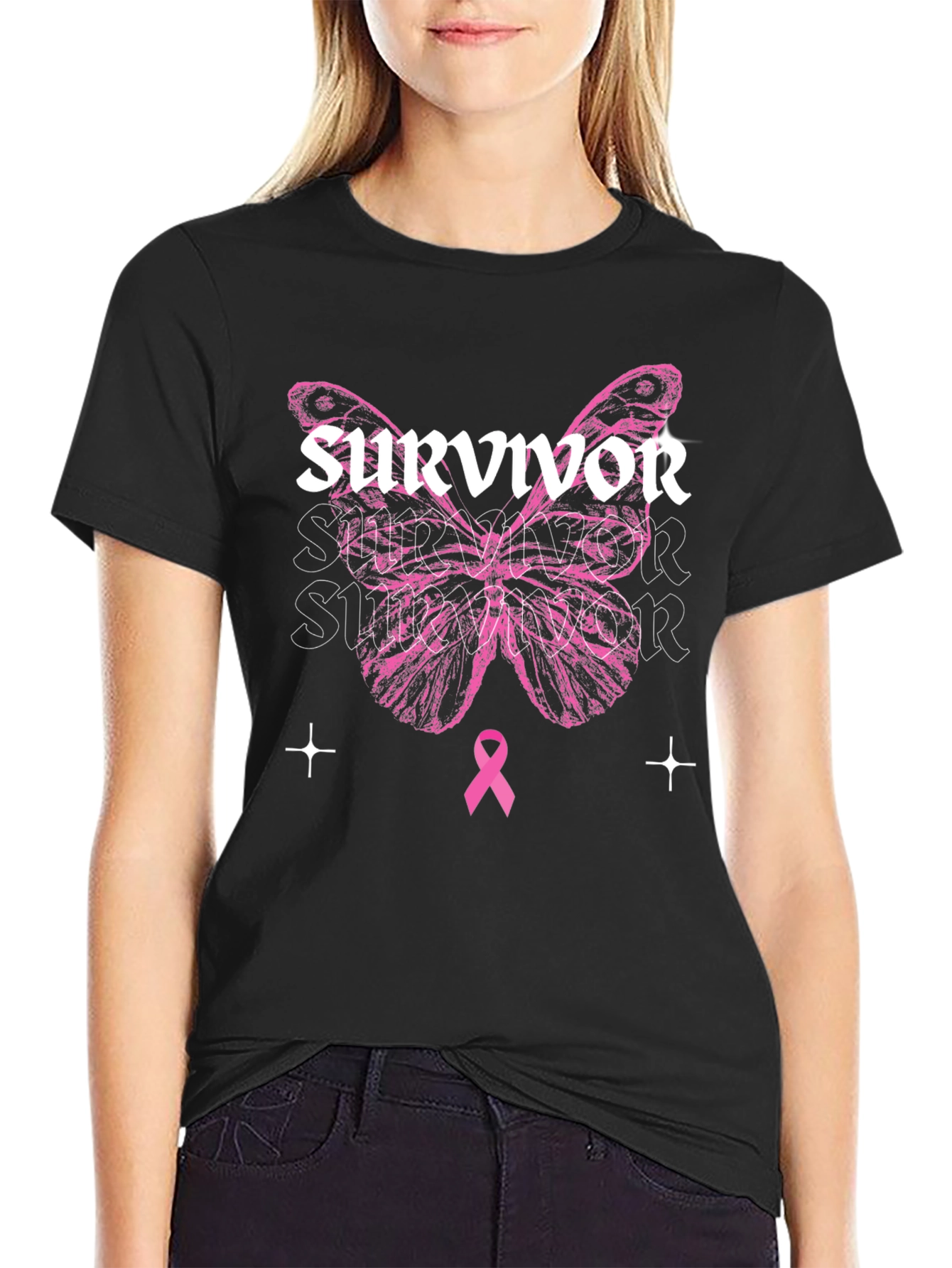 Breast Cancer Awareness Survivor Butterfly T-Shirt