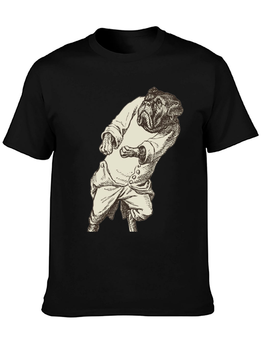 Bulldog Gentleman Graphic Tee - Unique Black T-Shirt