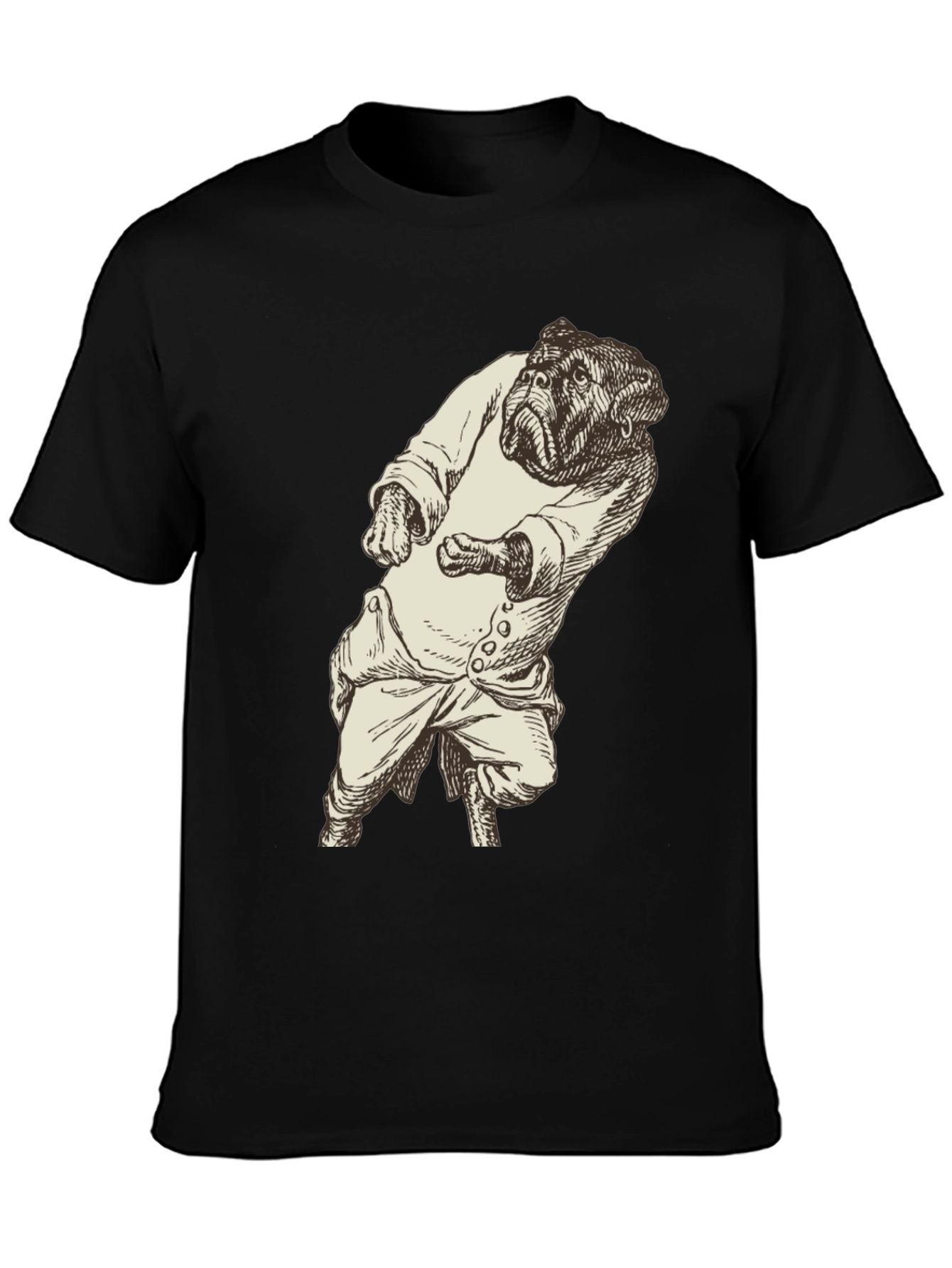 Bulldog Gentleman Graphic Tee - Unique Black T-Shirt