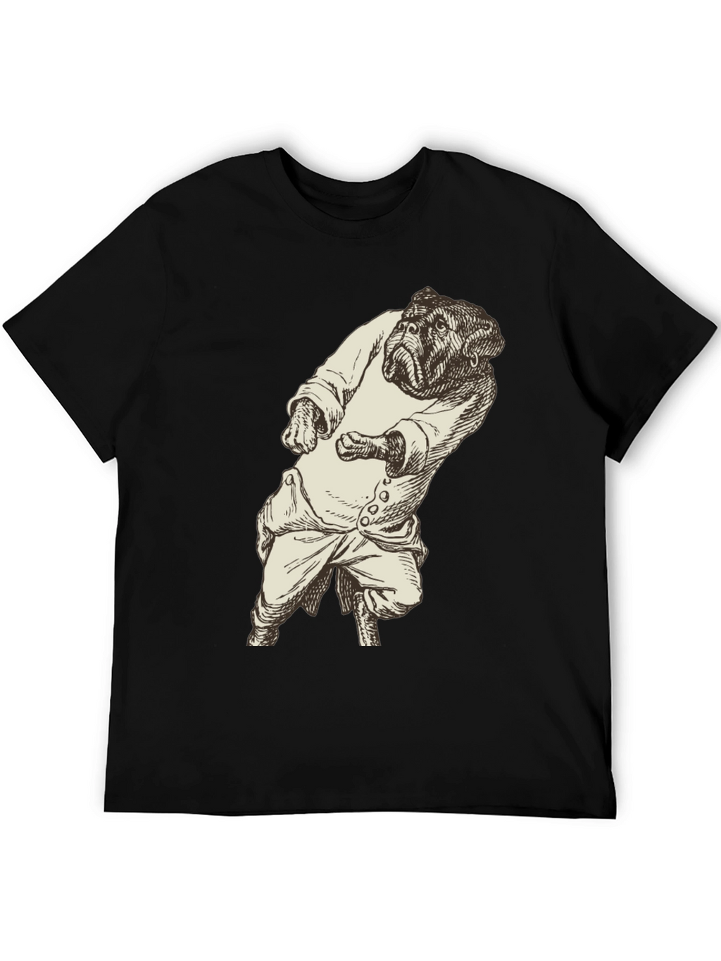 Bulldog Gentleman Graphic Tee - Unique Black T-Shirt