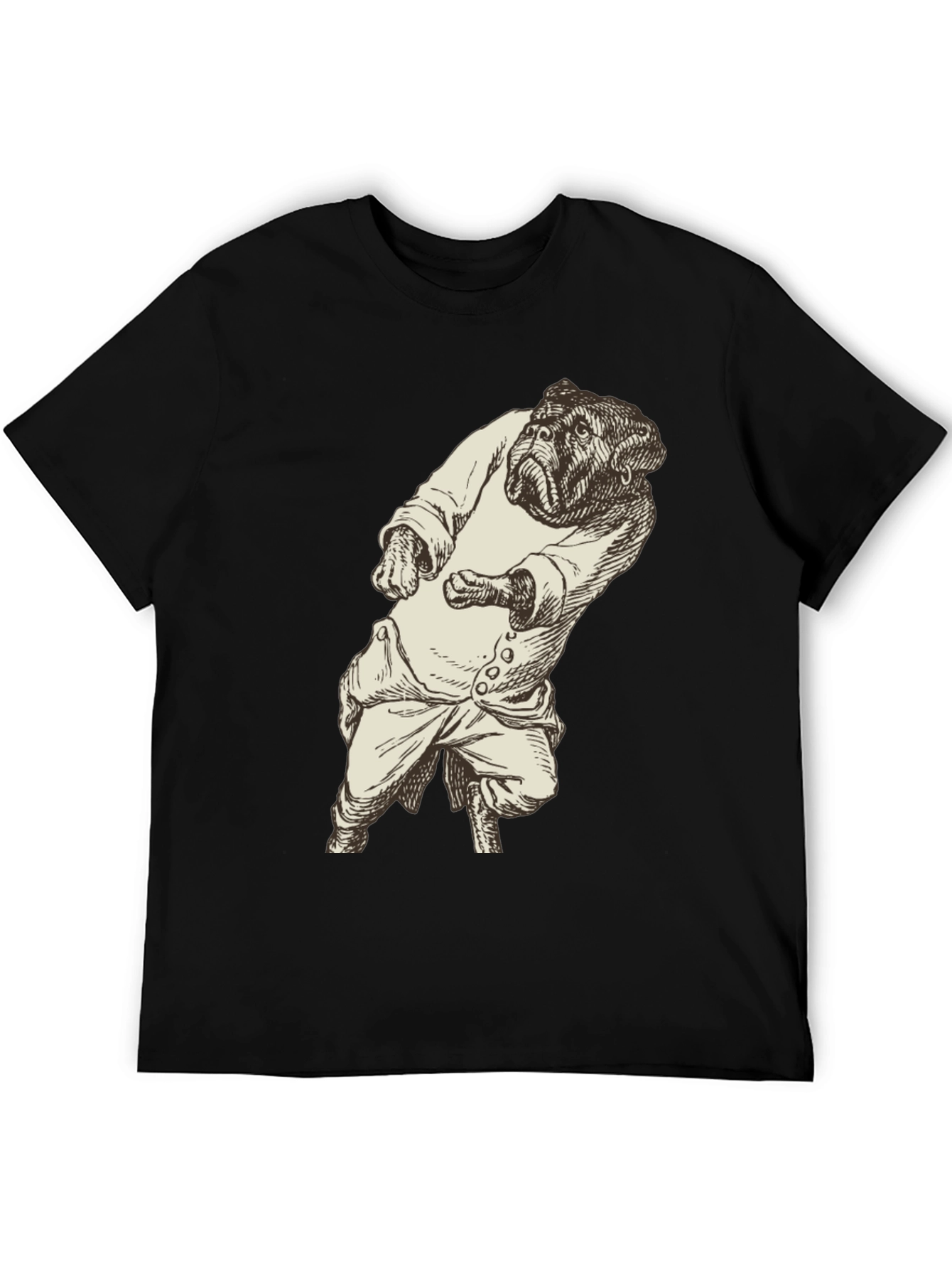 Bulldog Gentleman Graphic Tee - Unique Black T-Shirt